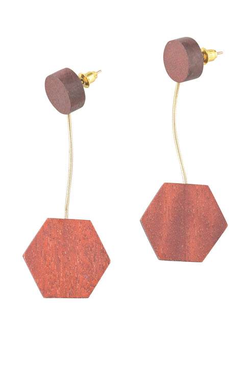 Orecchini geometrici in legno Lidia